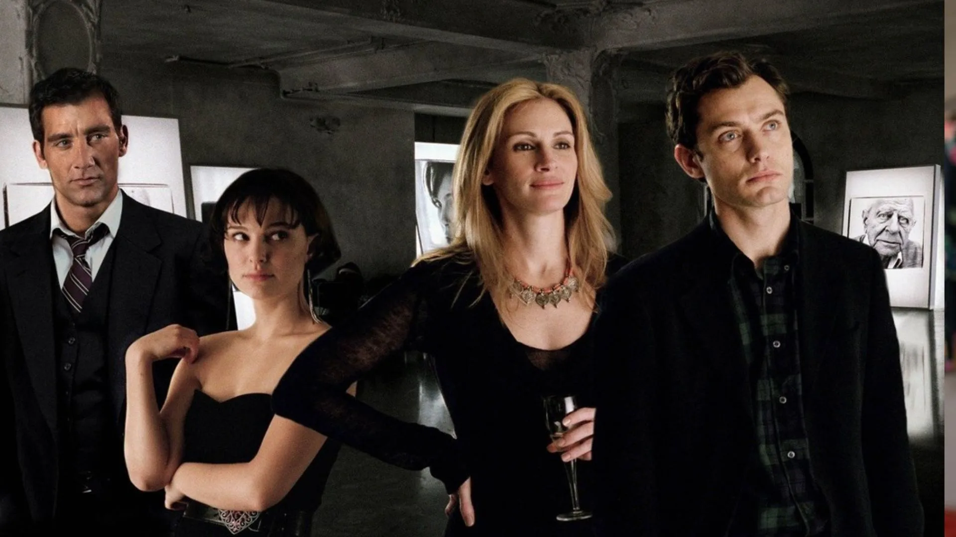 Clive Owens, Natalie Portman, Julia Roberts and Jude Law in Closer 