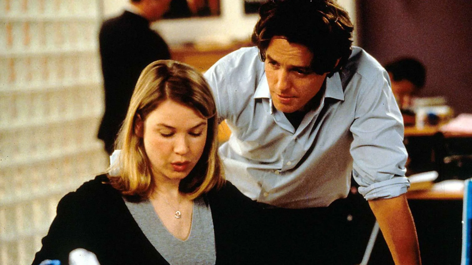 Renee Zellweger and Hugh Grant in Bridget Jones's Diary 