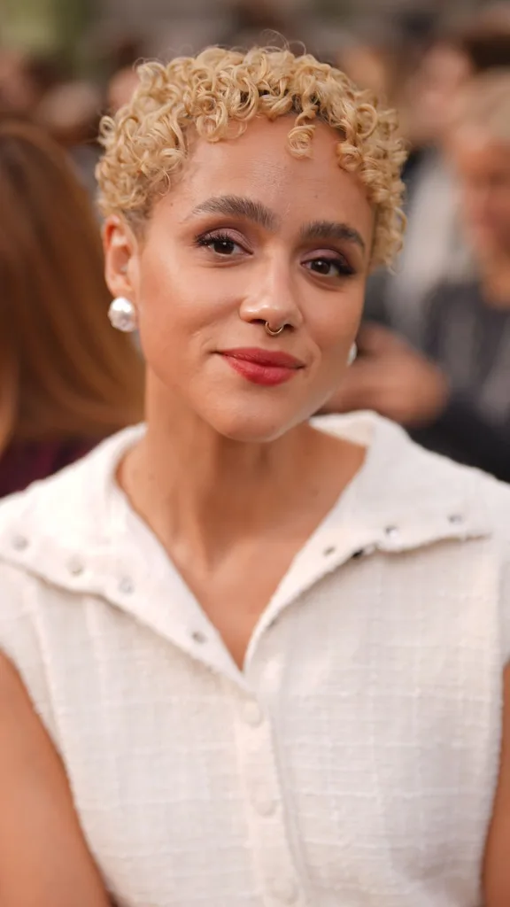 Nathalie Emmanuel at Chanel RTW Spring 2025 as part of Paris Ready to Wear Fashion Week held at Grand Palais on October 1, 2024 in Paris, France.