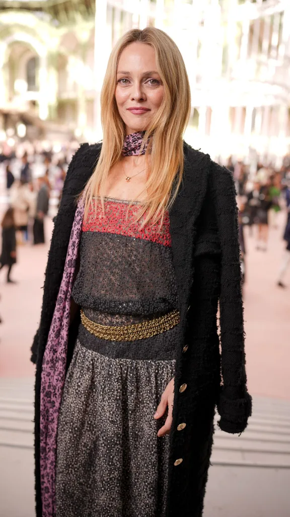 Vanessa Paradis at Chanel RTW Spring 2025 as part of Paris Ready to Wear Fashion Week held at Grand Palais on October 1, 2024 in Paris, France.