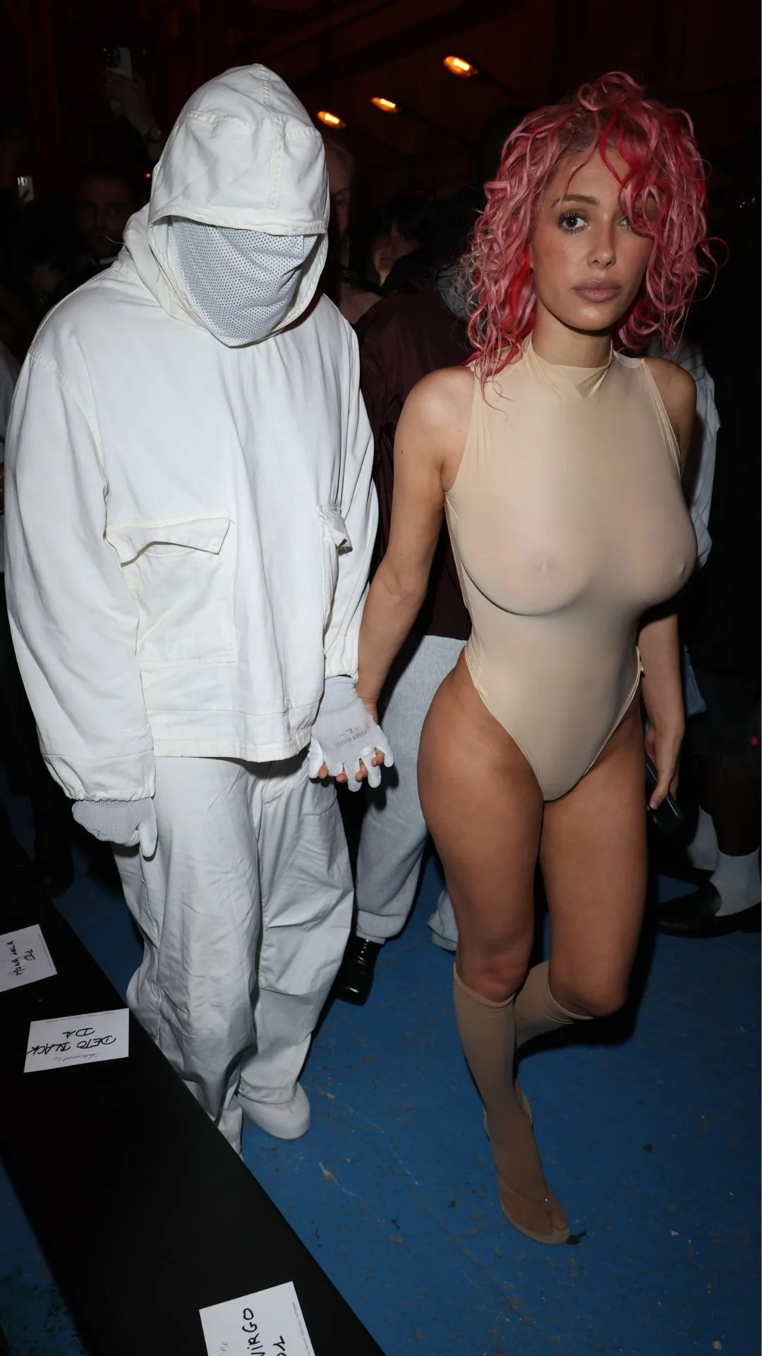 Kanye West and Bianca Censori attends the Prototypes Menswear Spring/Summer 2025 show as part of Paris Fashion Week on June 19, 2024 in Paris, France.