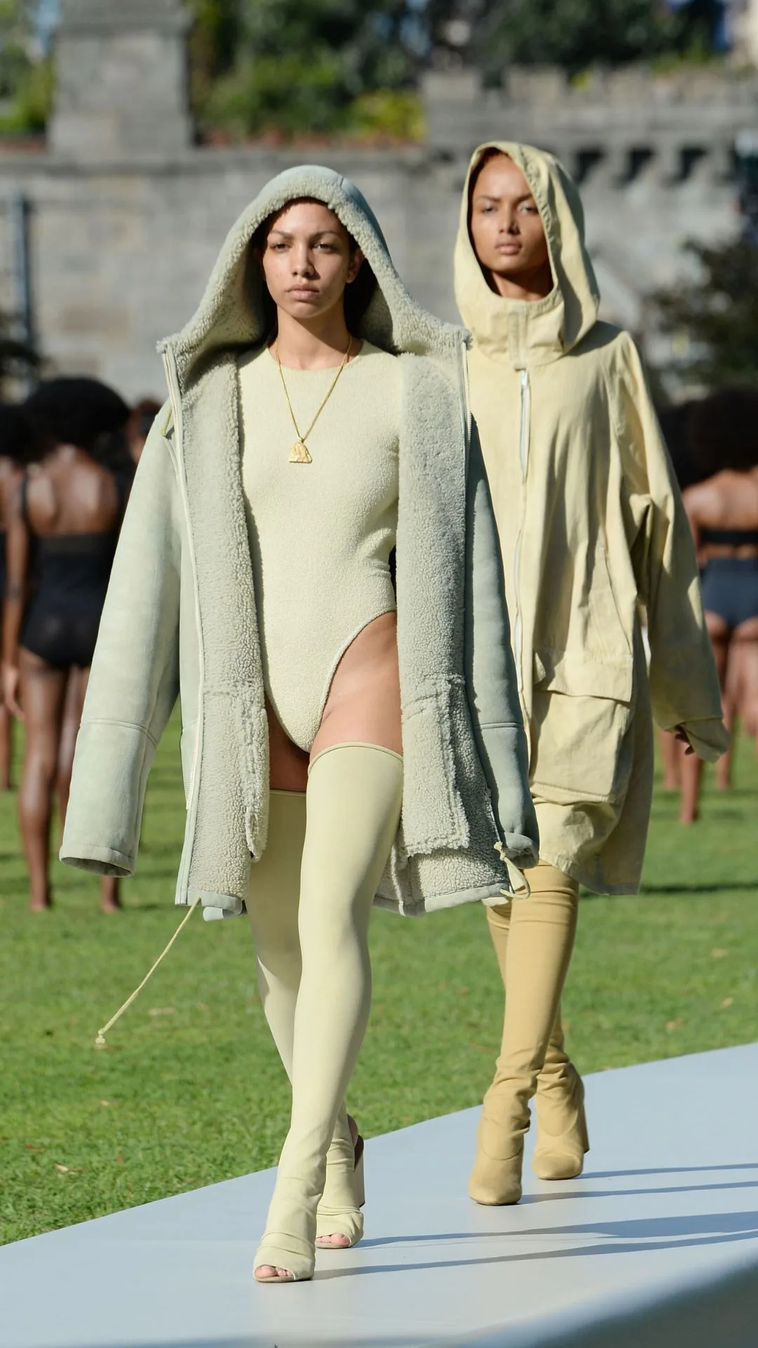 A model walks the runway at the Kanye West Yeezy Season 4 fashion show on September 7, 2016 in New York City. 