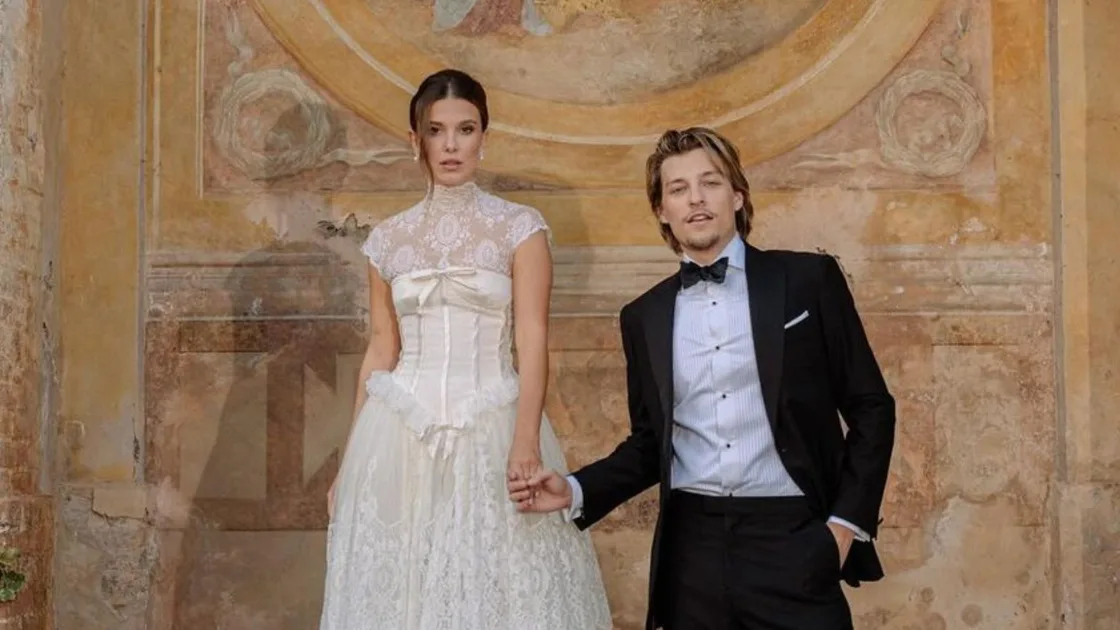 princess polly baby blue dress How To Get Millie Bobby Brown's Wedding Makeup Look