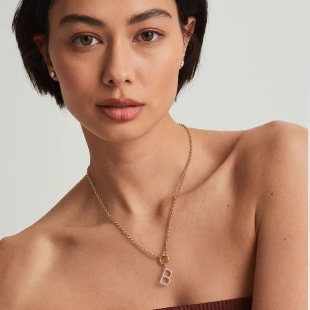 Mejuri, Lab Grown Diamond Oversized Letter Charm