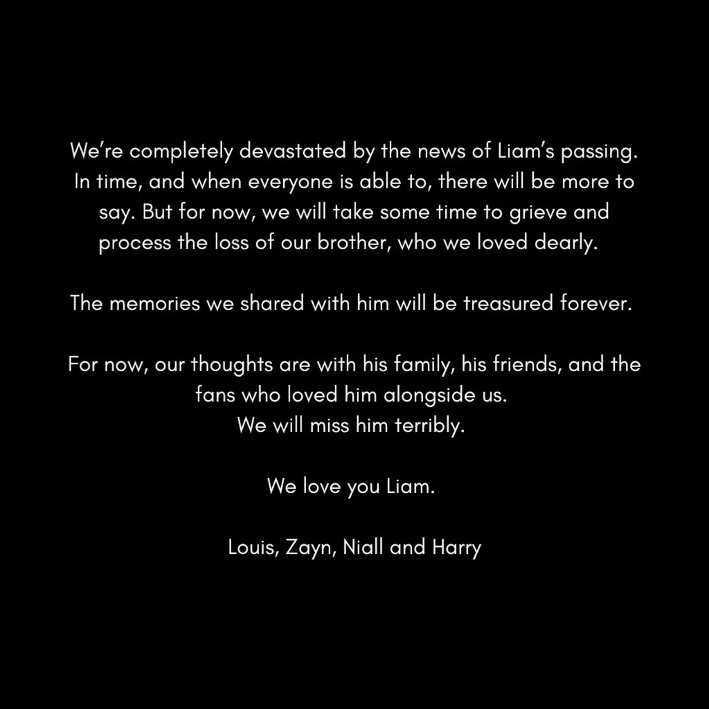 One direction bandmates respond to news of Liam Payne's death