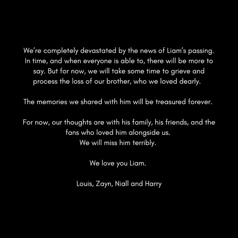 Liam Payne's One Direction Bandmates Issue Response To Death