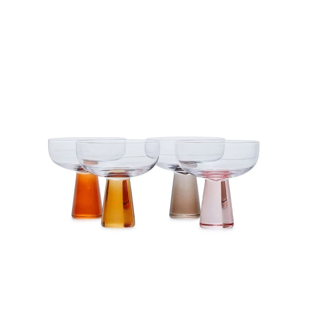 David Jones, Bedford Coloured Stem Cocktail Glasses 