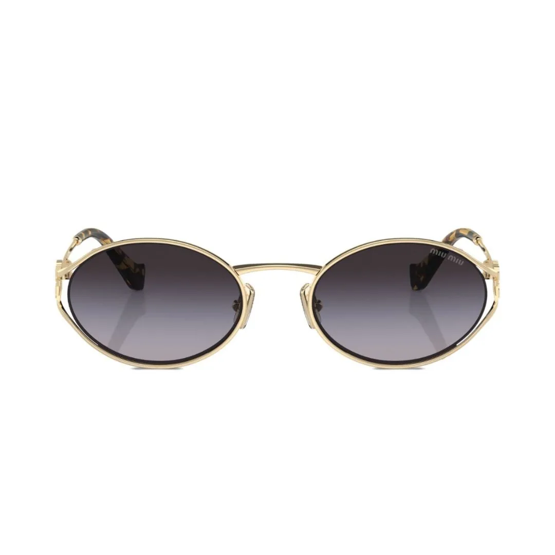 Miu Miu, Loden Logo-Plaque Oval Frame Sunglasses