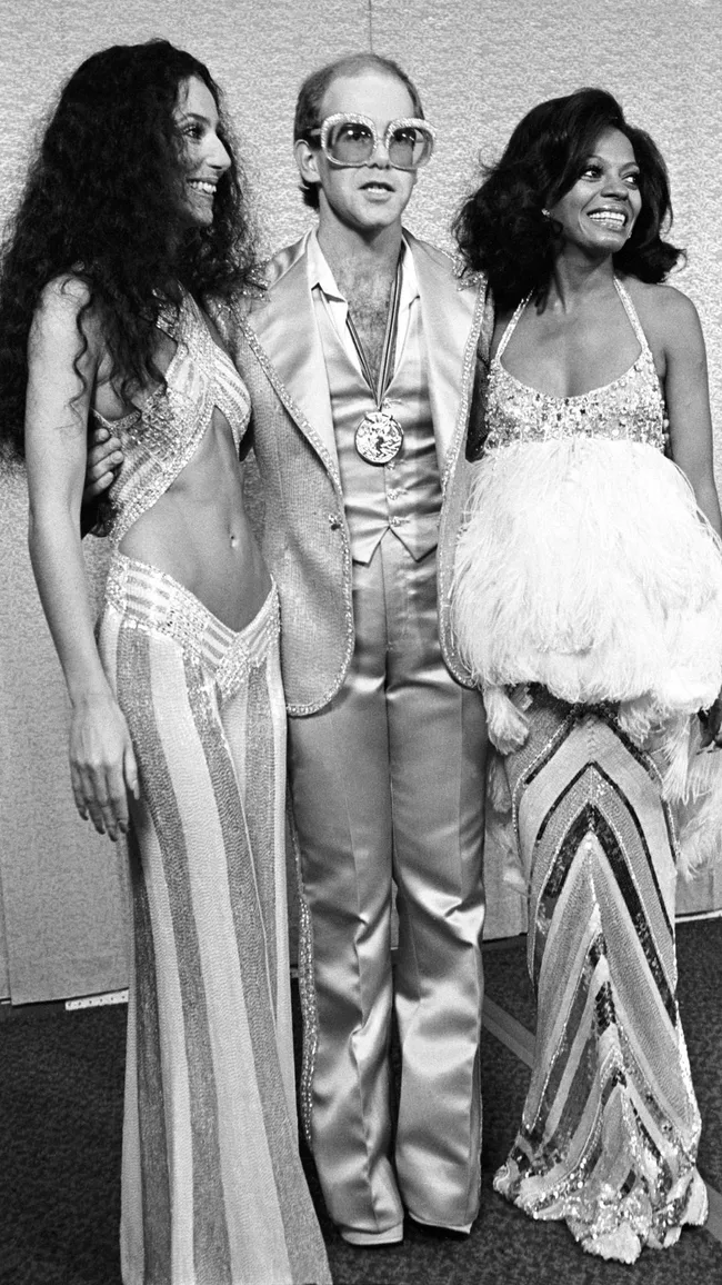 cher best looks with elton john and diana ross