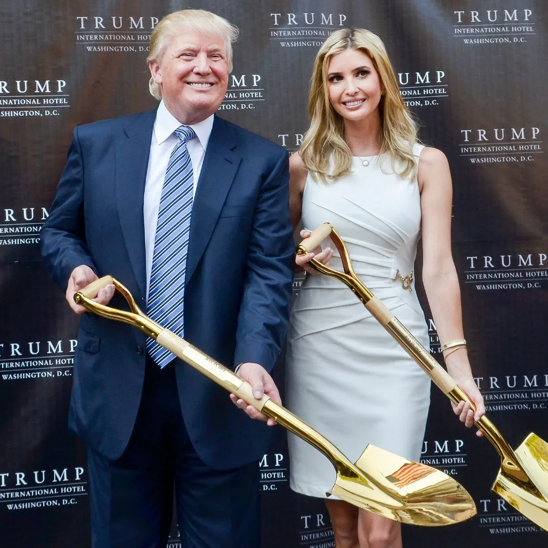 Ivanka Trump and Donald Trump attend the Trump International Hotel Washington, D.C Groundbreaking Ceremony at Old Post Office on July 23, 2014 in Washington, DC. 