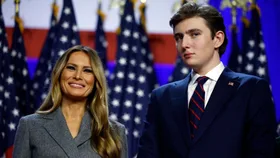 Barron Trump with Melania Trump