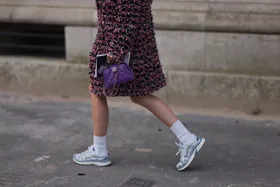 Marianne Theodorsen wearing sneakers outside the Chanel Show Womenswear Spring/Summer 2025