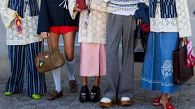 Group of guests outside during Copenhagen Fashion Week