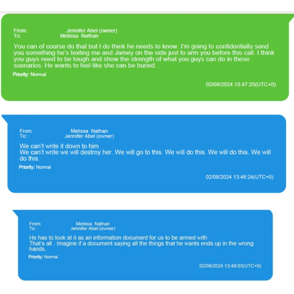 text messages from blake lively legal complaint against justin baldoni