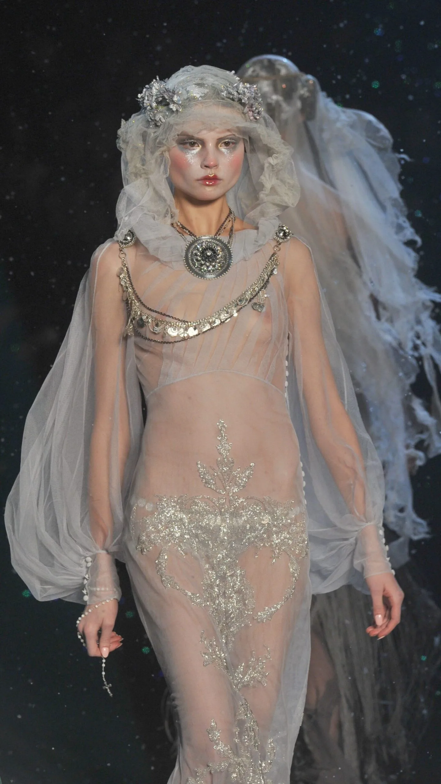 A model on the runway at John Galliano's FW RTW 2009 collection