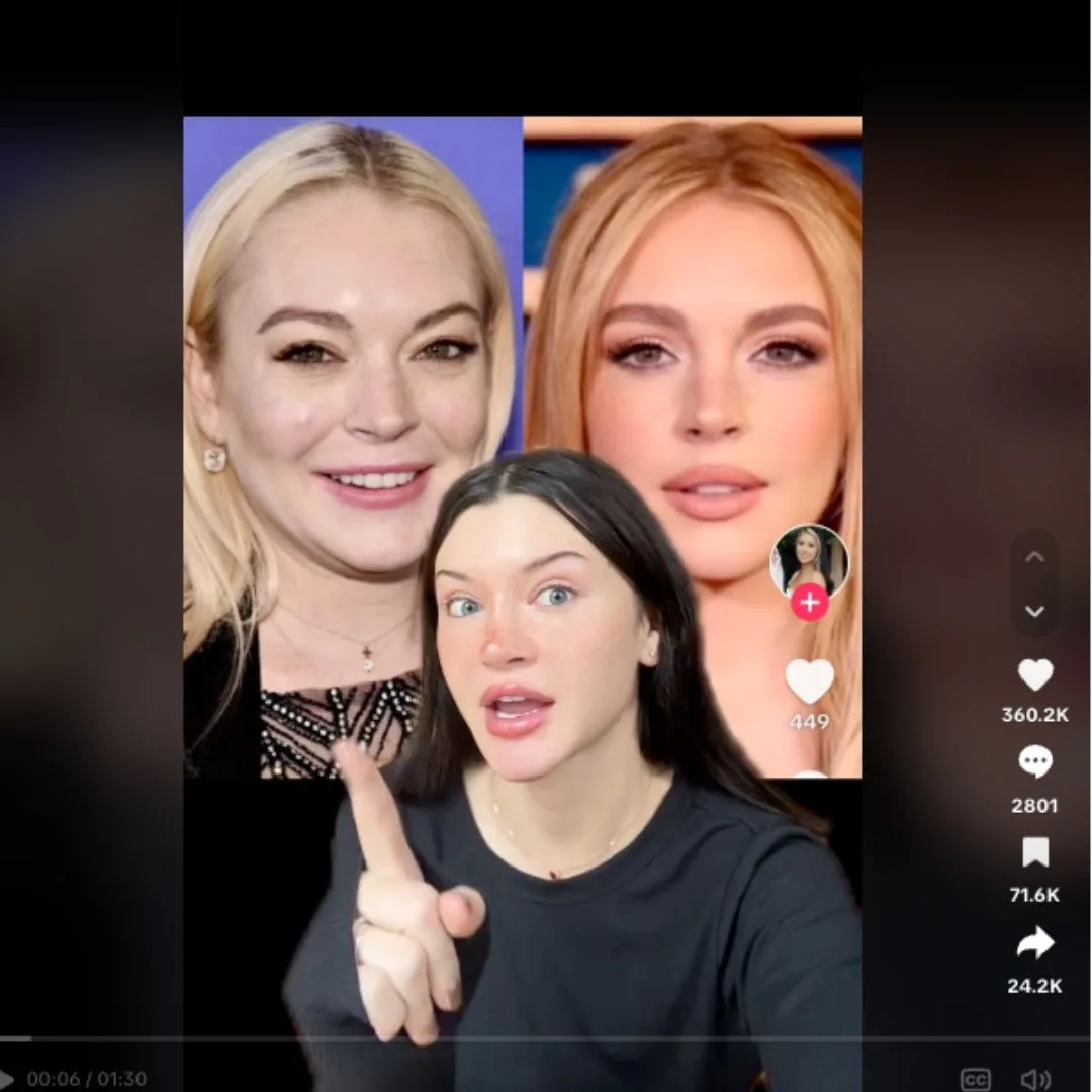 A proposing what tweakments she thinks have been done to Lindsay Lohan's face.