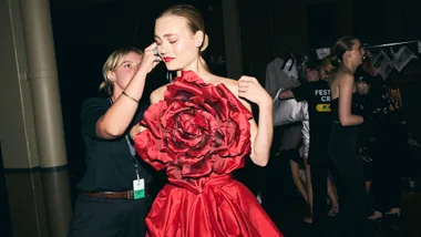 Model Backstage at PayPal Melbourne Fashion Festival