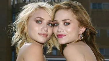 Actresses Ashley Olsen and Mary-Kate Olsen pose at the gala premiere of "New York Minute" during the 2004 Tribeca Film Festival at Tribeca Performing Arts Center May 4, 2004 in New York City.