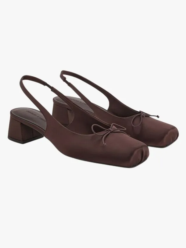 black friday shoe sales charles and keith sadira satin bow slingback pumps