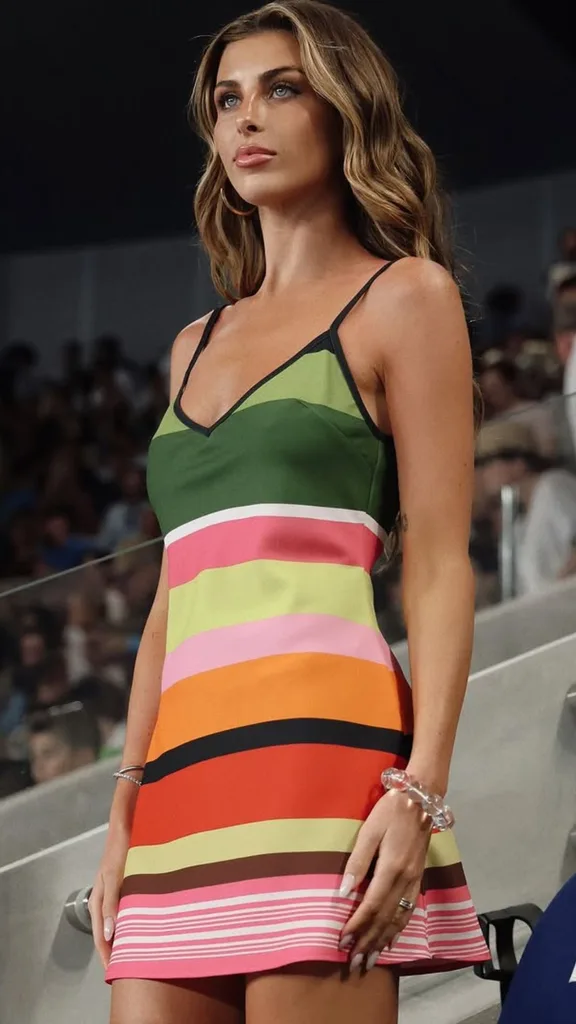 paige lorenze wears colourful dress to Australian Open tennis style