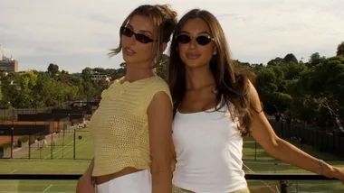 Paige Lorenze and Costeen Hatzi posing at the Australian Open