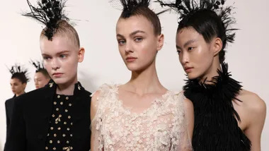 Models backstage at Dior Couture Spring 2025