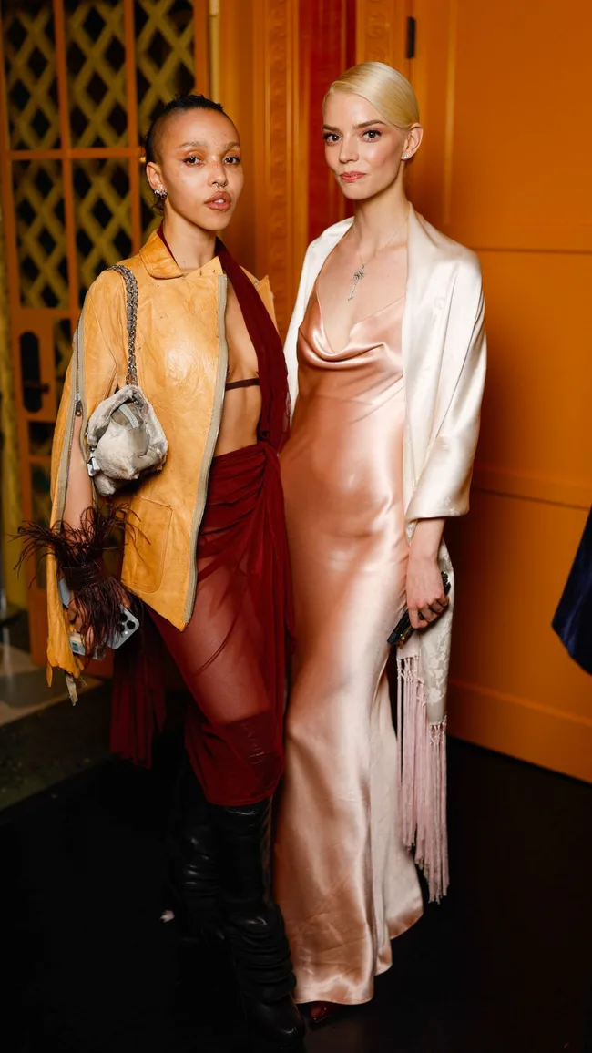 golden globes afterparty dresses 2025 fka twigs and anya taylor joy