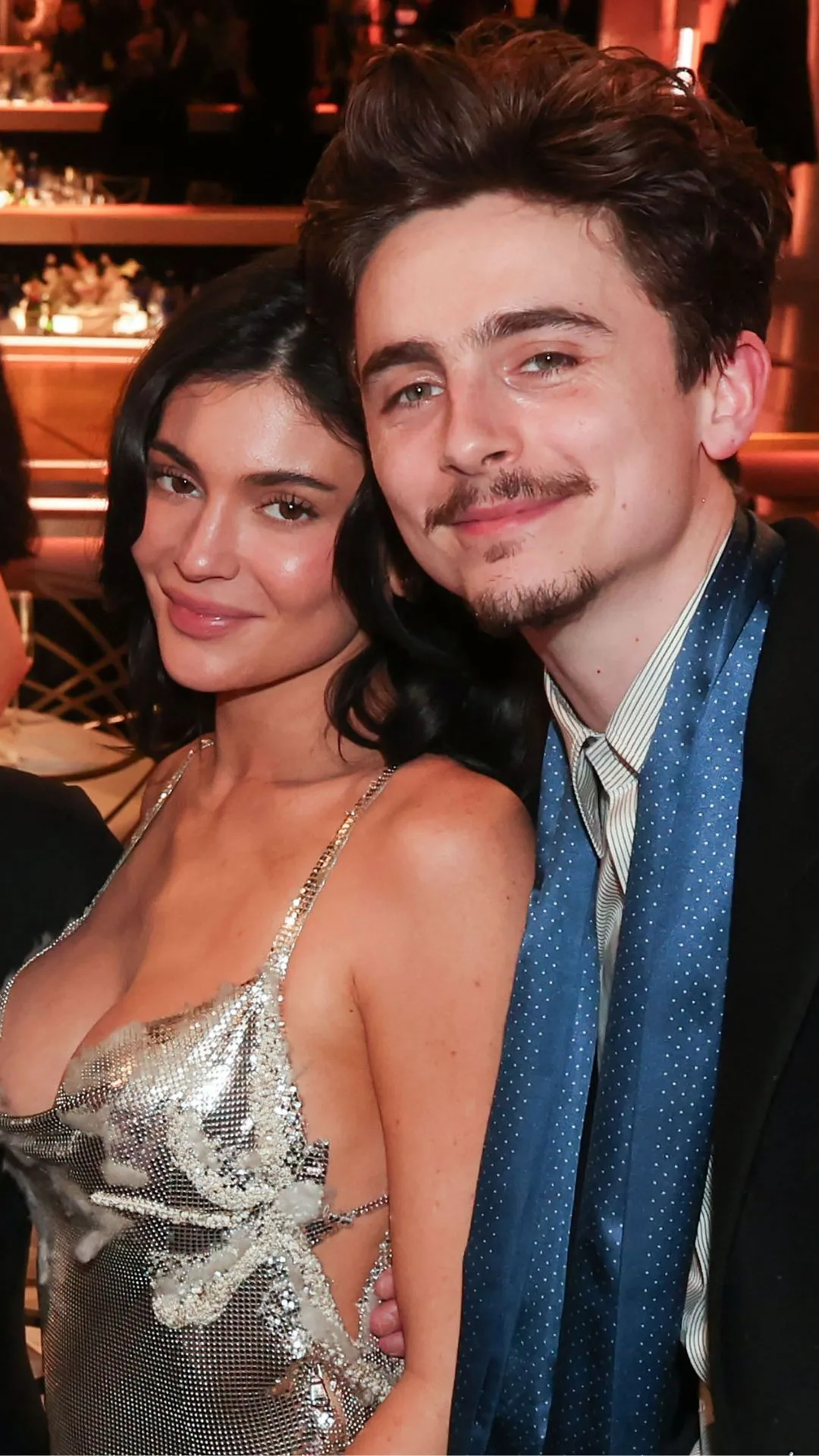 kylie jenner and timothee chalamet at the golden globes 2025