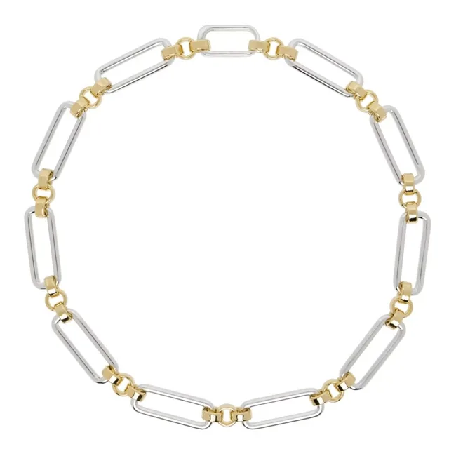 mixed metal jewellery chain link necklace