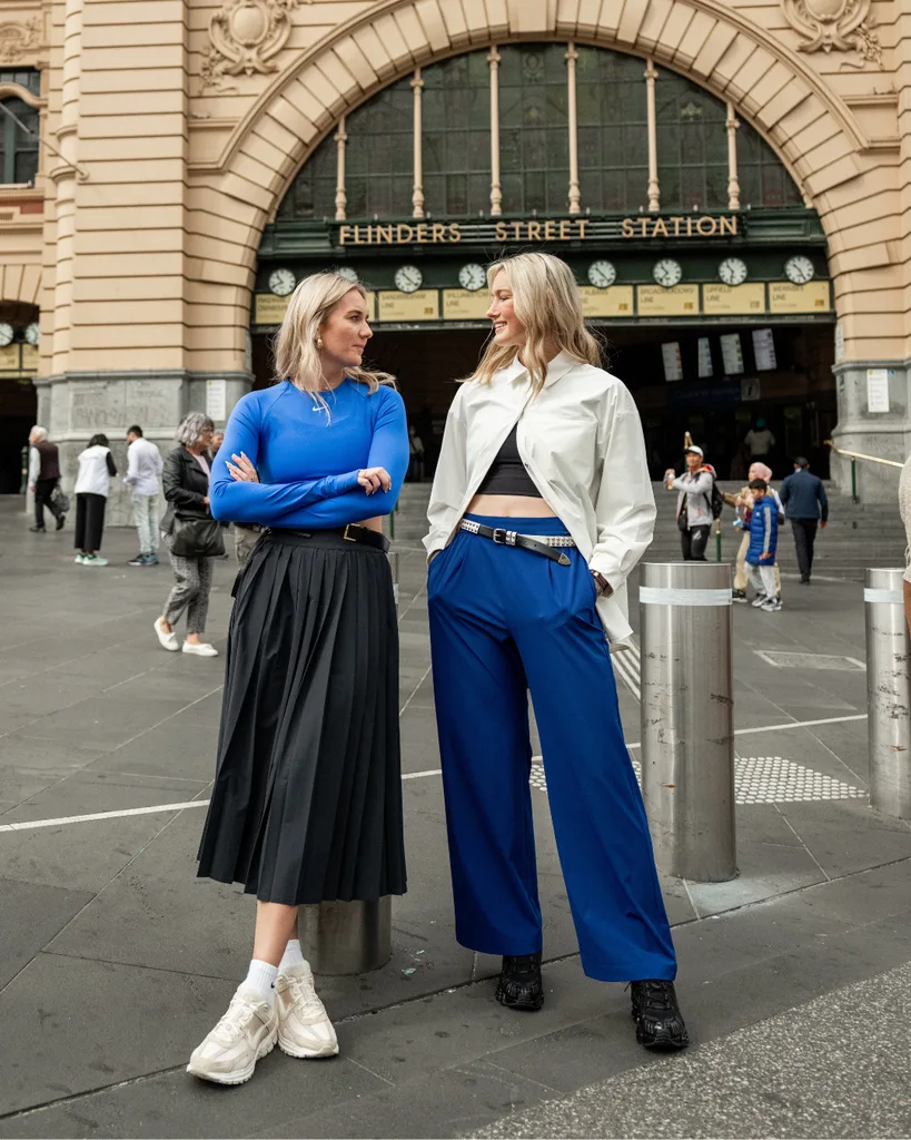 Ariana Titmus and Tayla Harris wearing Nike 24.7 Collection