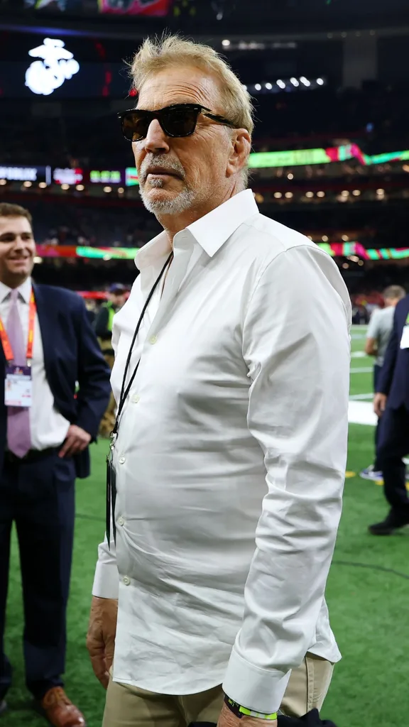 Kevin Costner at the 2025 Super Bowl