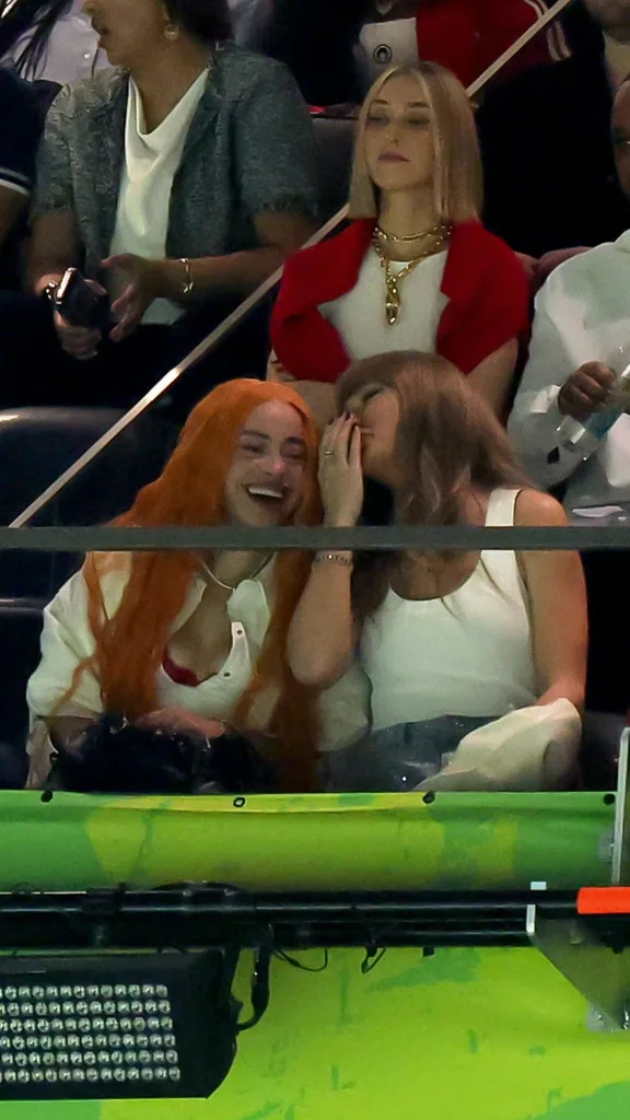 Taylor Swift and Ice Spice at the 2025 Super Bowl