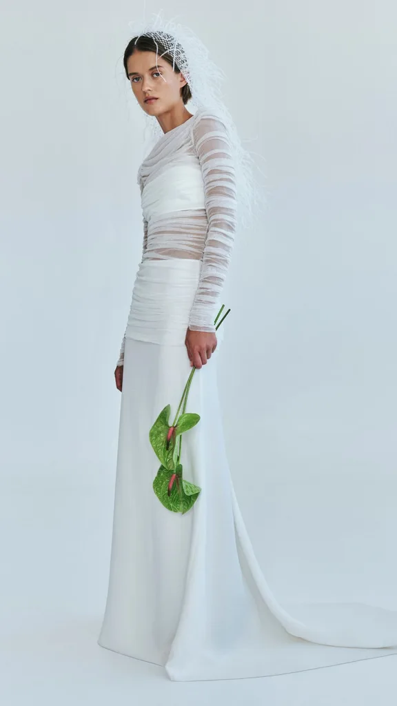 Christopher Esber Veiled Tulle Overlay Gown