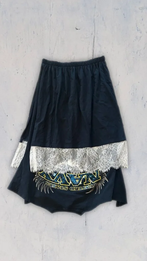 Alix Higgins Lace Skirt in French Navy