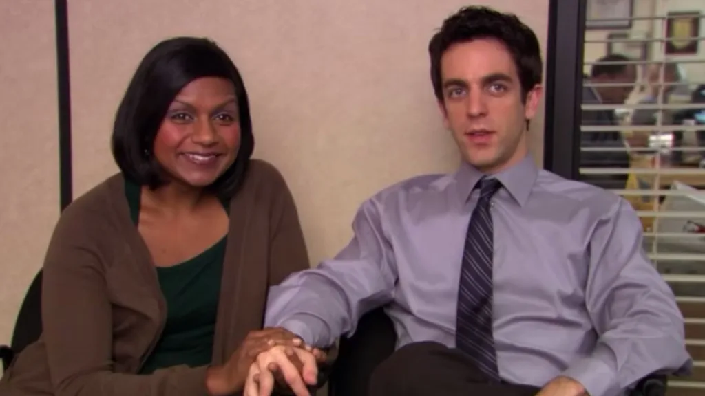 BJ Novak and Mindy Kaling on The Office