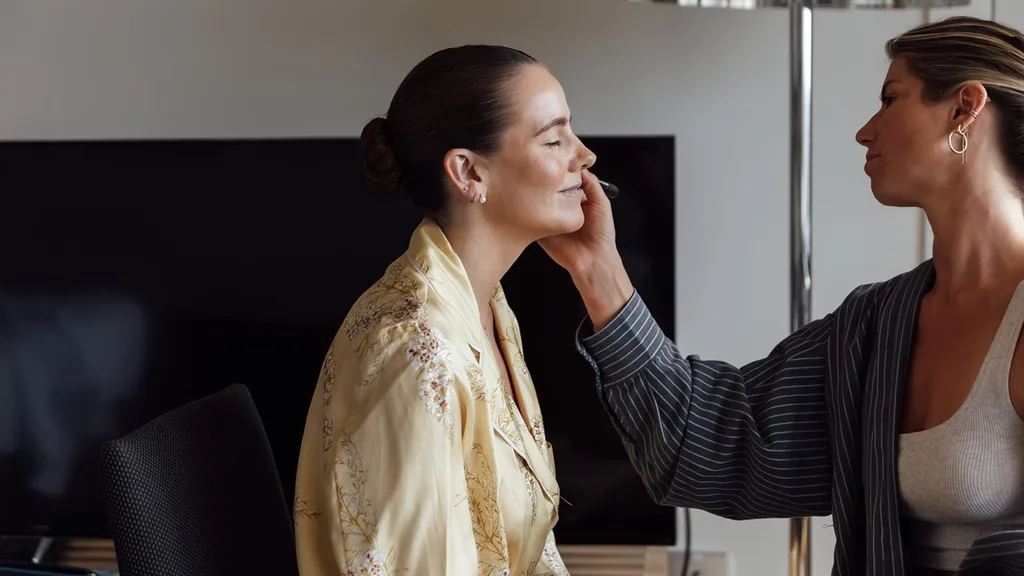 molly getting made up for her wedding