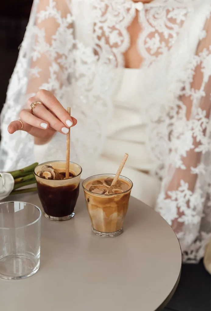 Molly having coffee at her favourite cafe