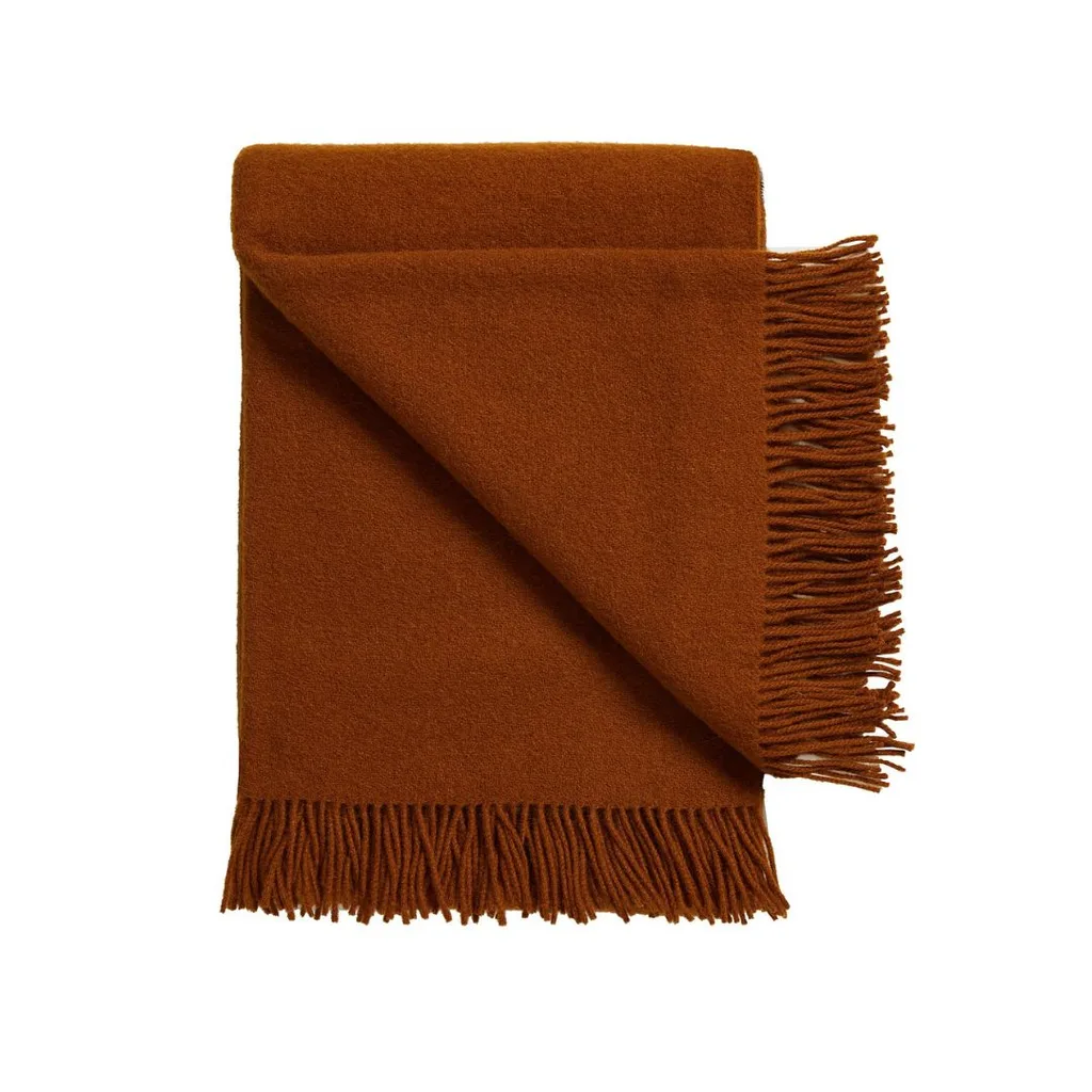 Weave, Nevis 100% lambswool throw in spice