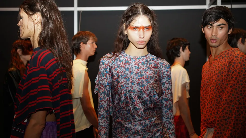 Model backstage at Alix Higgins runway show Australian Fashion Week 2025