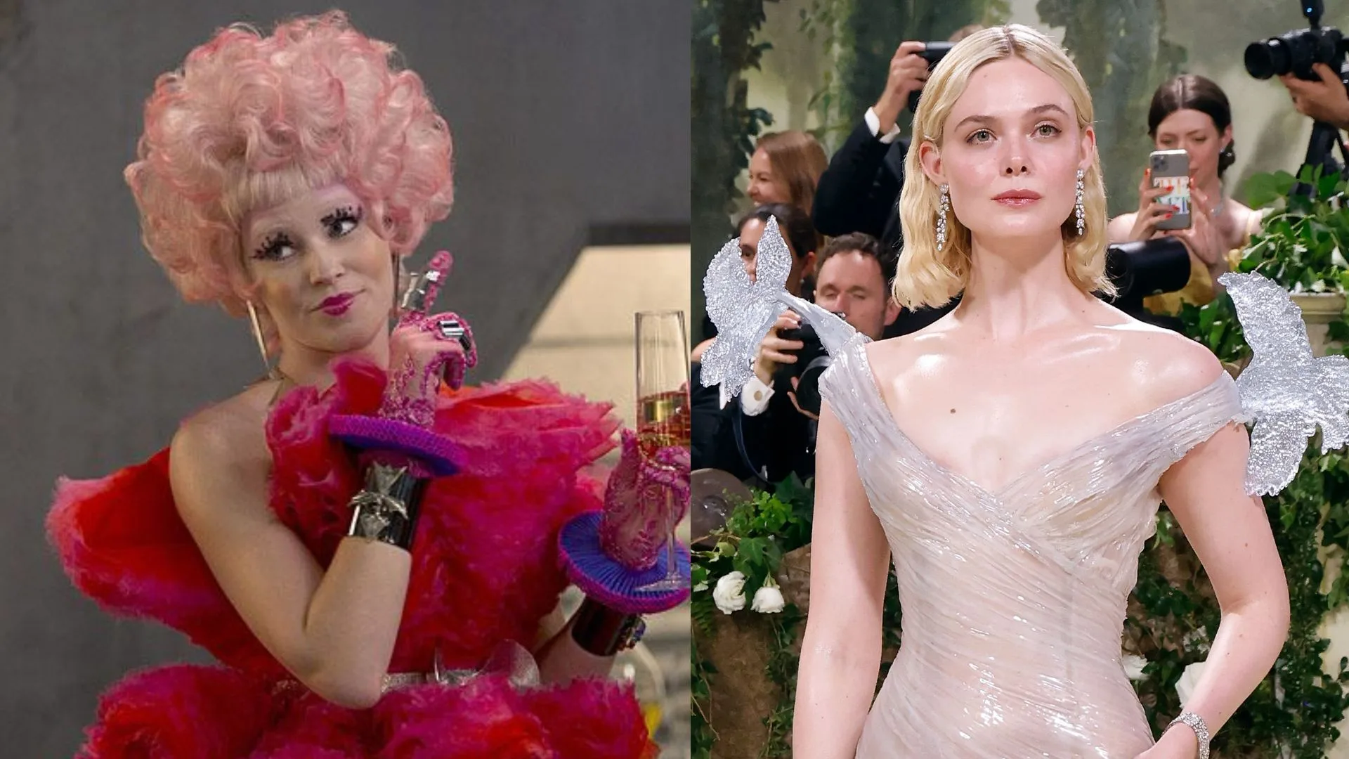 Elle Fanning and Effie Trinket