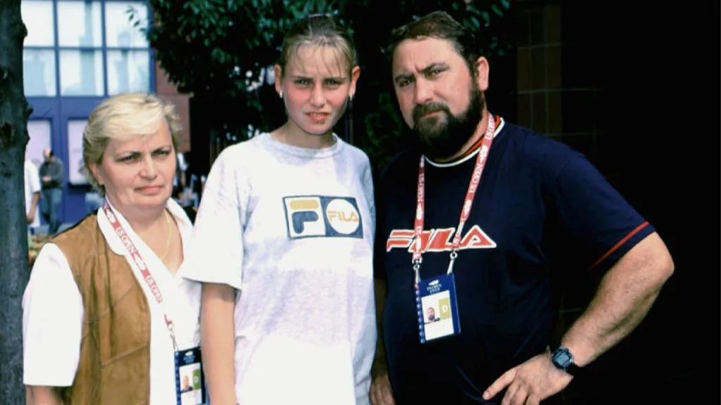 Jelena Dokic with her mother and father