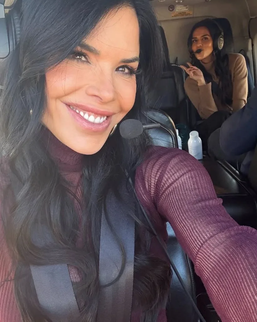 Lauren Sanchez flying a helicopter