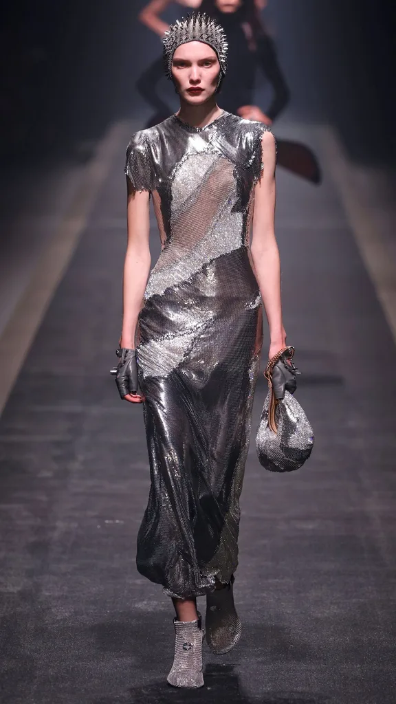 Versace fashion show during the Milan Fashion Week - Womenswear Fall/Winter 2025/2026 on February 28, 2025 in Milan, Italy.