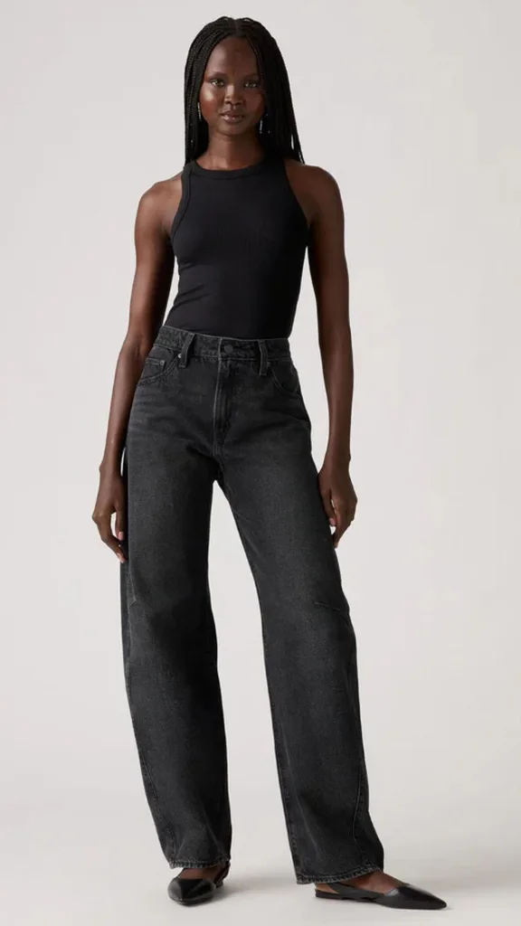 Levi's barrel leg dad jean