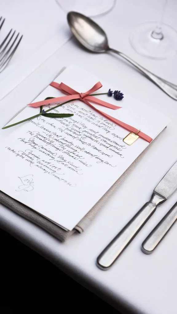 Pamela Anderson's note on the menu