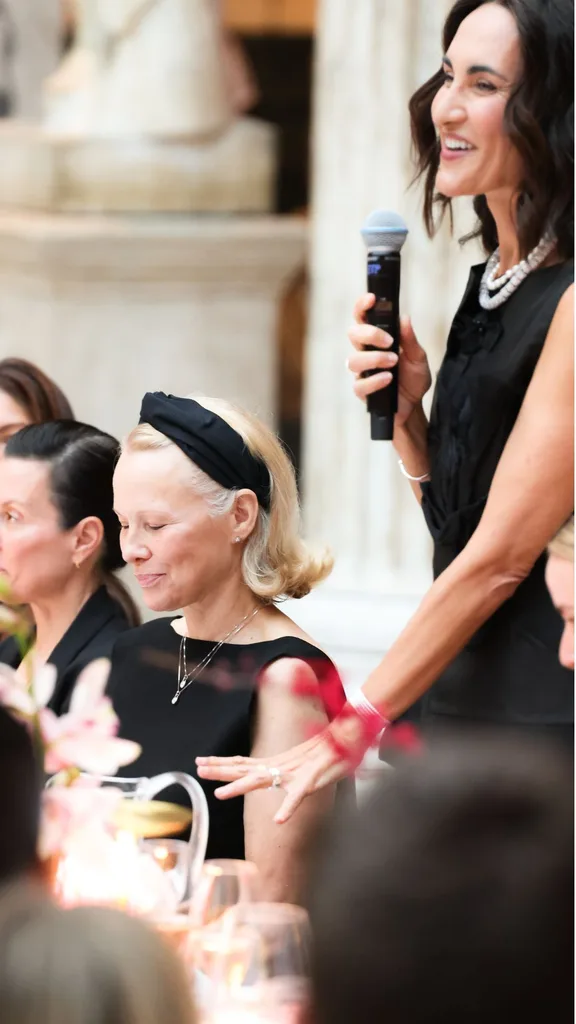 Pamela Anderson at dinner