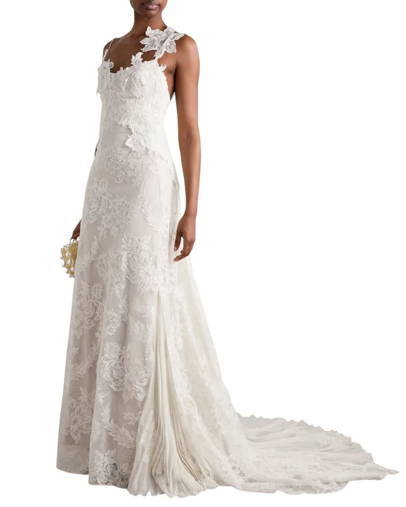 Danielle Frankel Emerson silk and wool blend satin gown