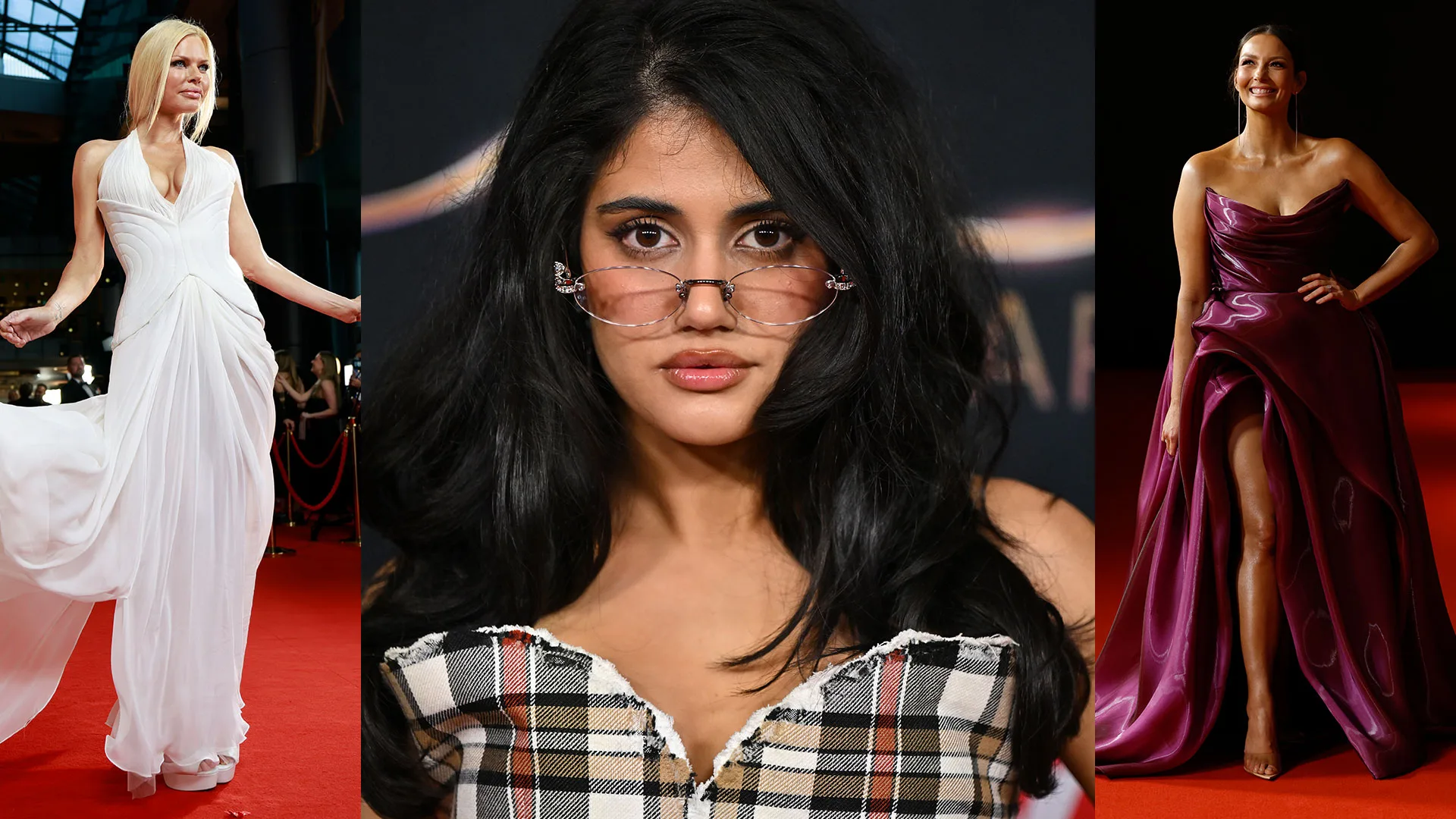 Collage of photos from the 2025 Logies red carpet