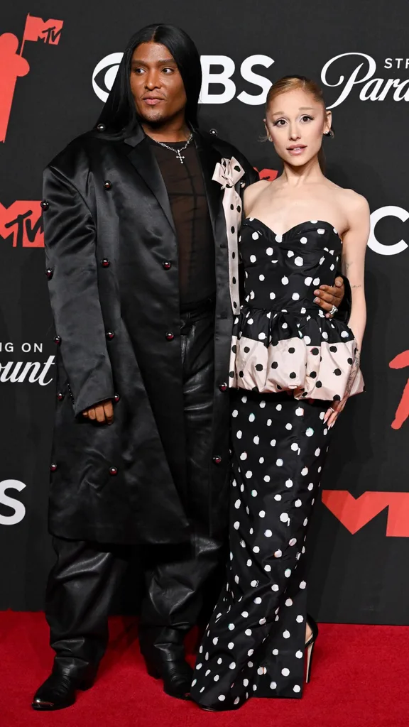 Ariana Grande and Law Roach on the VMA awards red carpet