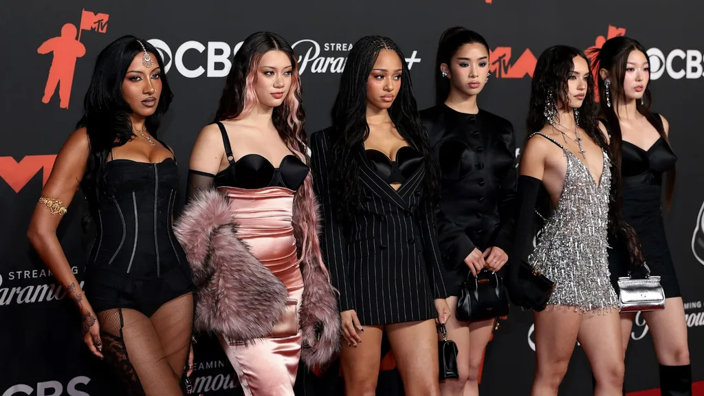Katseye wearing custom Dolce & Gabbana at the MTV VMAs